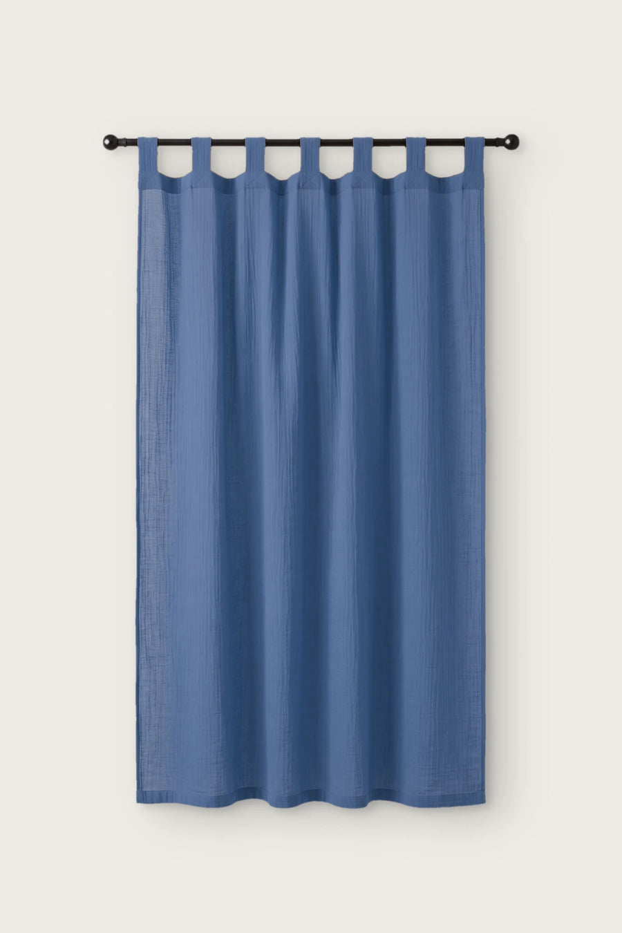 Handwoven 2-Layer Muslin Cotton Curtain Panel - OEKO-TEX - Blue
