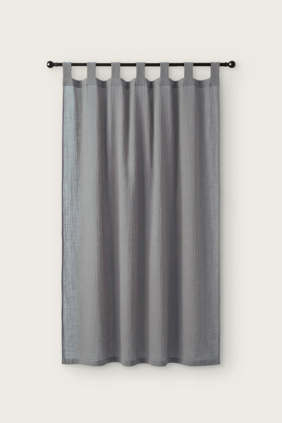 Handwoven 2-Layer Muslin Cotton Curtain Panel - OEKO-TEX - Gray