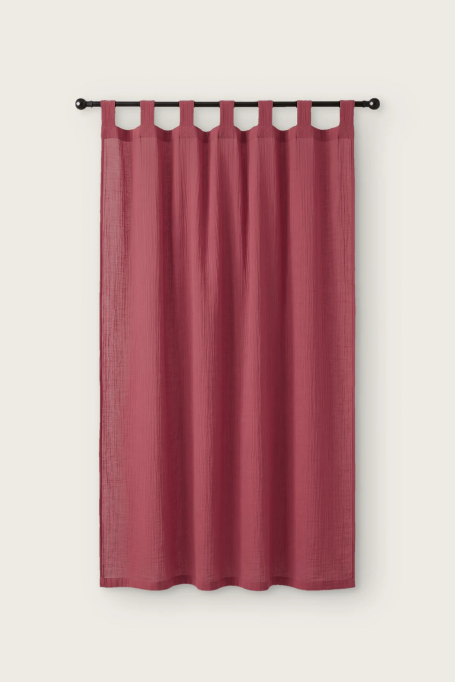 Handwoven 2-Layer Muslin Cotton Curtain Panel - OEKO-TEX - Wine