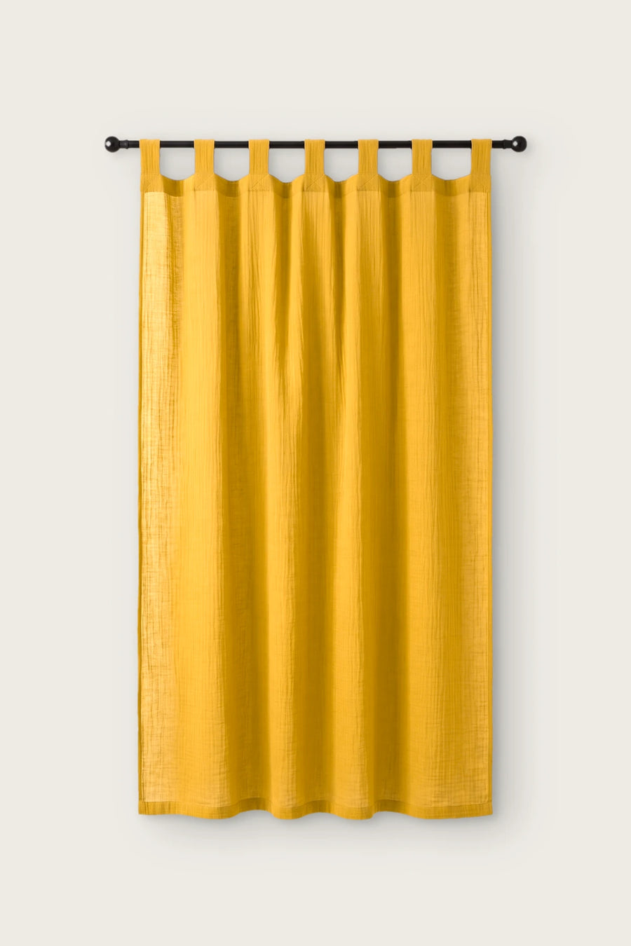 Handwoven 2-Layer Muslin Cotton Curtain Panel - OEKO-TEX - Yellow