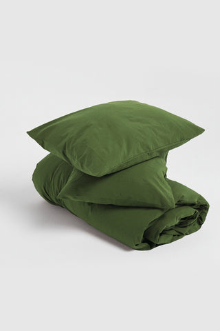 Natural stonewashed duvet cover styled bedroom view - breathable Aegean cotton linen