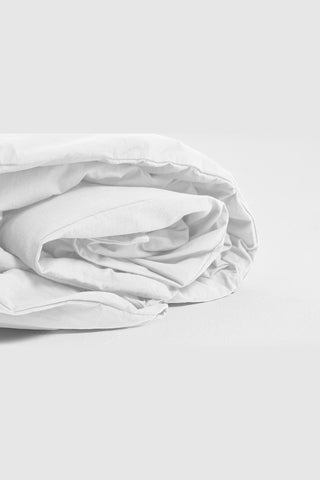 Natural cotton linen duvet showing stonewashed vintage-soft texture by Vivamaison