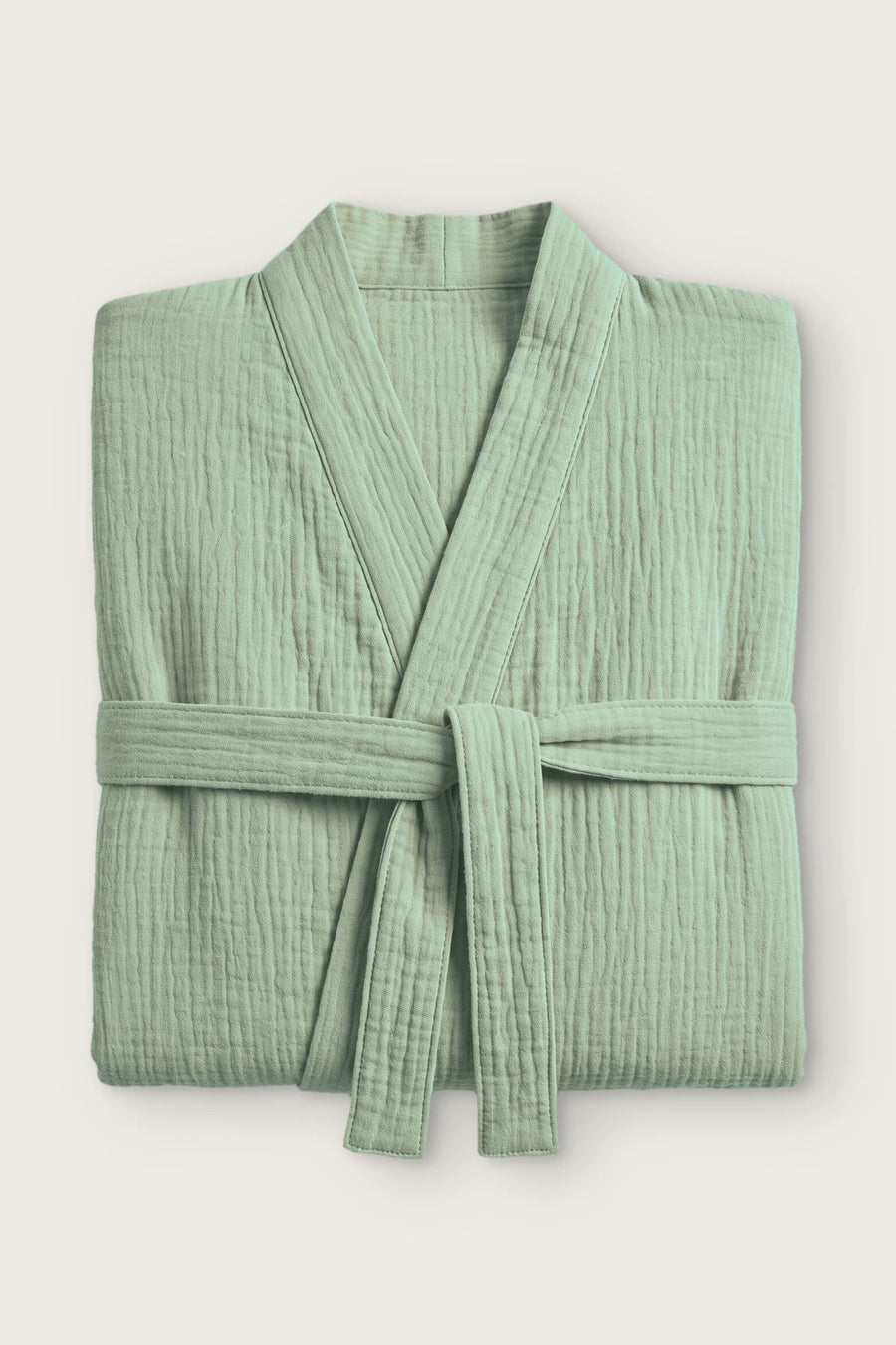 Doppellagiger Musselin Bademantel Kimono aus natürlicher Baumwolle, weich