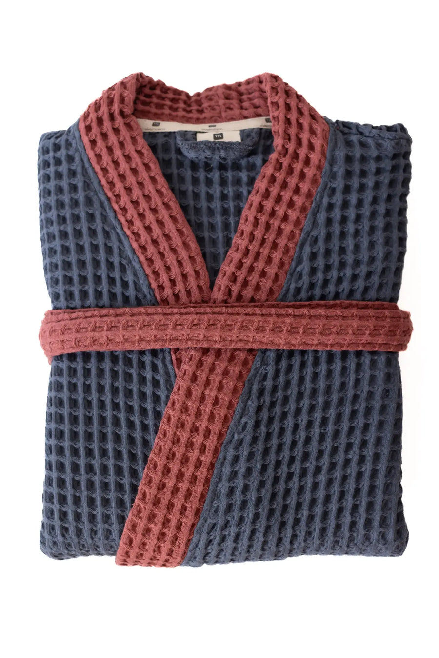 Handwoven Two-Tone Waffle Kimono Robe Turkish - OEKO-TEX