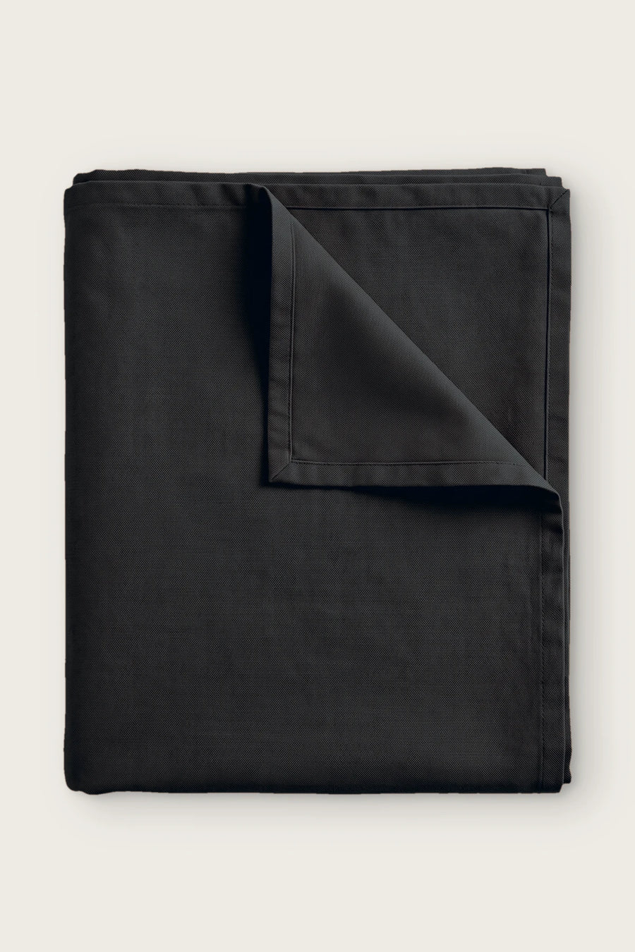 Linen Cotton Blend Tablecloth - Plain or Ruffled - OEKO-TEX - Black