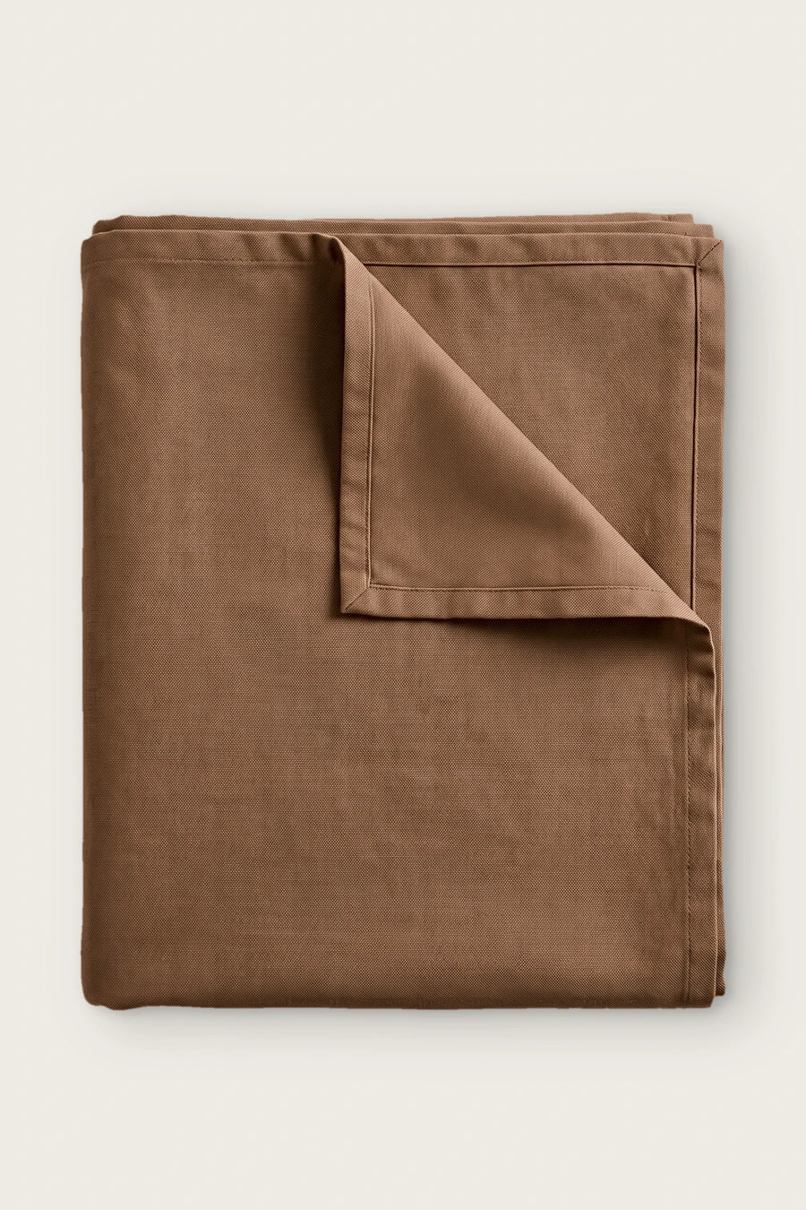 Linen Cotton Blend Tablecloth - Plain or Ruffled - OEKO-TEX - Brown