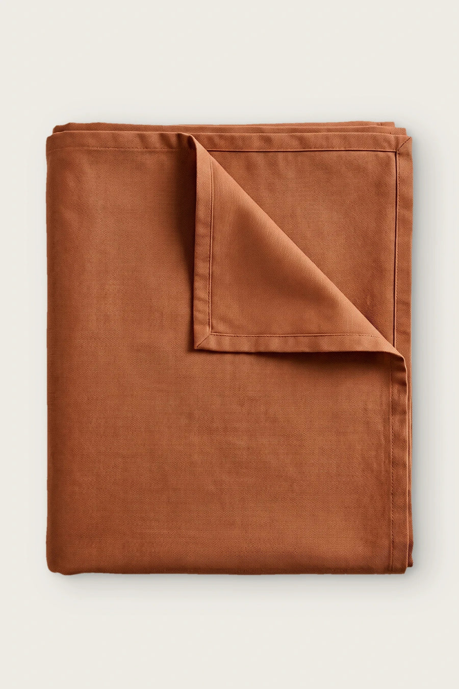 Linen Cotton Blend Tablecloth - Plain or Ruffled - OEKO-TEX - Cinnamon