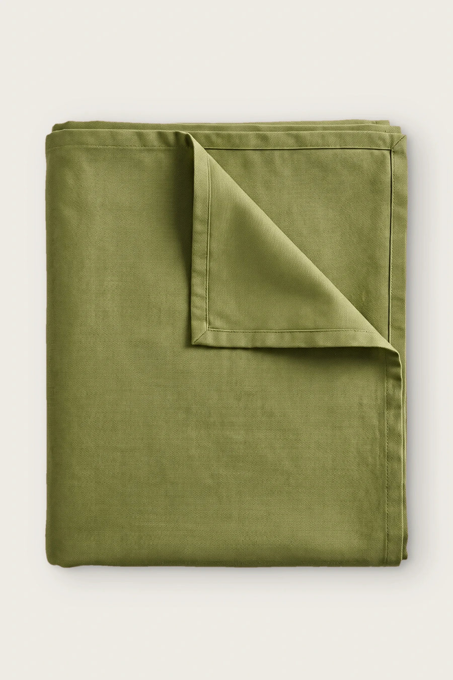 Linen Cotton Blend Tablecloth - Plain or Ruffled - OEKO-TEX - Olive Green