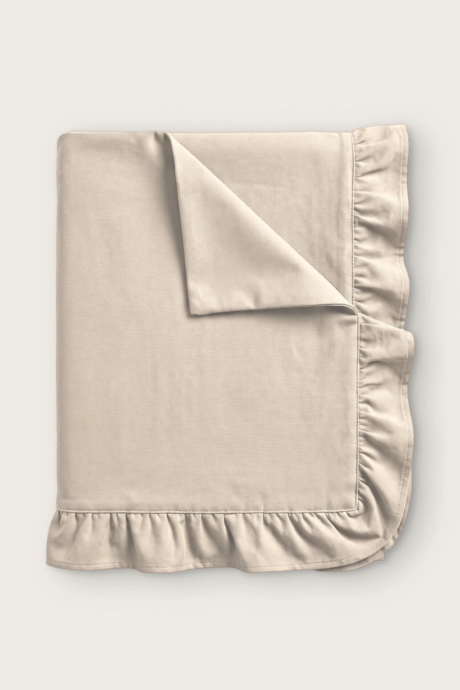 Linen Cotton Blend Tablecloth - Plain or Ruffled - OEKO-TEX - Natural