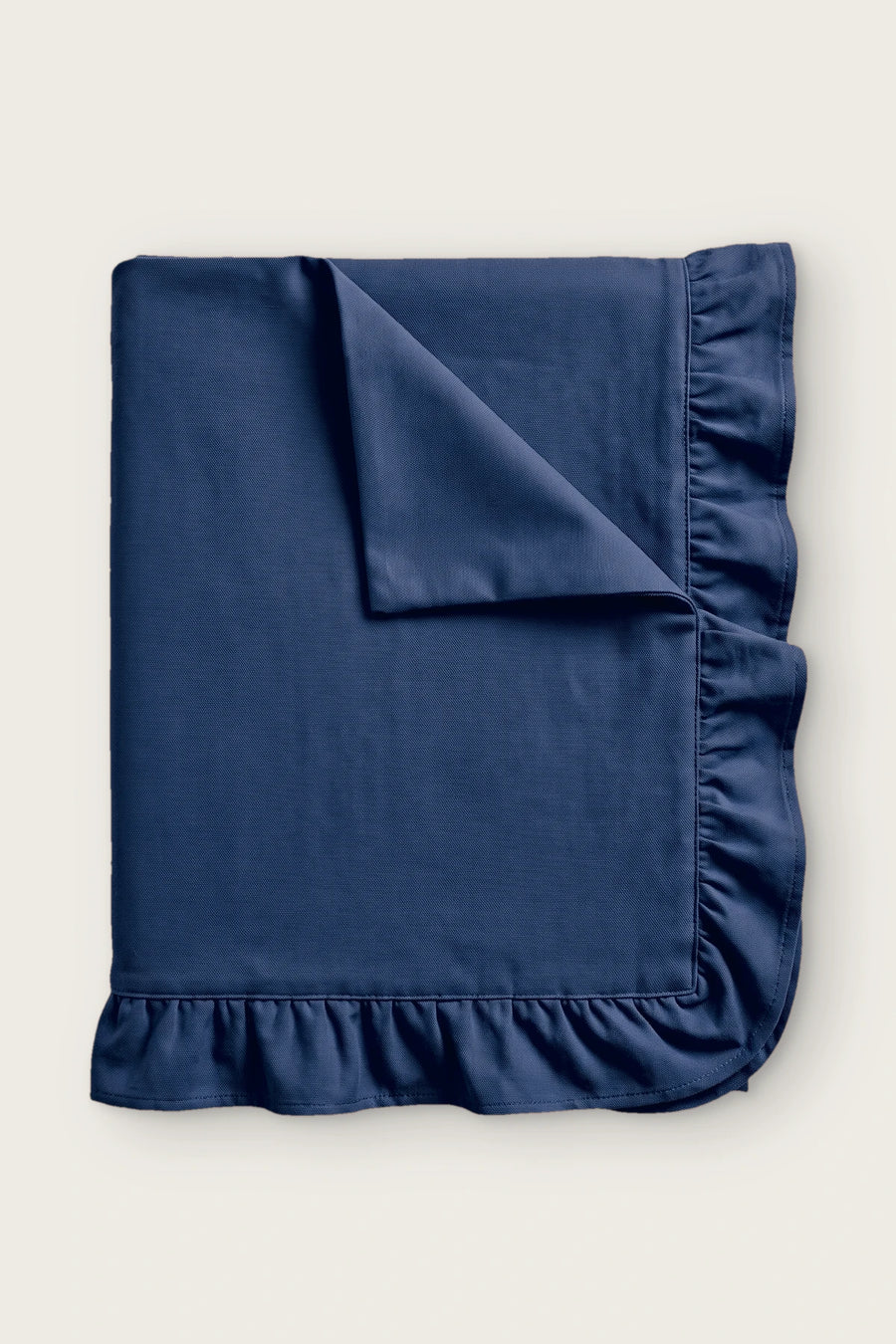 Linen Cotton Blend Tablecloth - Plain or Ruffled - OEKO-TEX - Navy