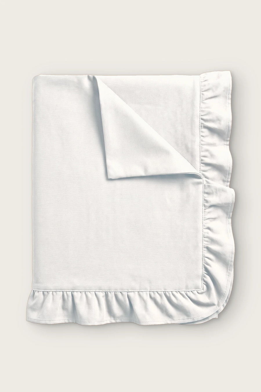 Linen Cotton Blend Tablecloth - Plain or Ruffled - OEKO-TEX - White