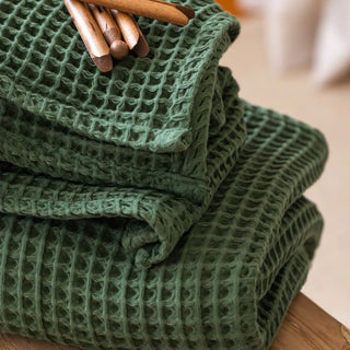 Vivamaison Waffle Weave Turkish Cotton Towel - Handwoven Denizli Quality