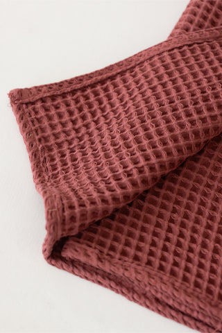 Handwoven Turkish cotton waffle weave towel set in Dark - Vivamaison Denizli OEKO-TEX certified