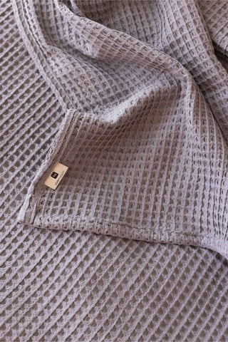 Natural waffle cotton bedspread styled bedroom view - long-staple Aegean cotton